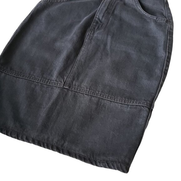 Obey black denim high waist pencil skirt with back zipper slit - Picture 6 of 13